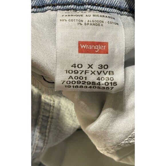 Wrangler Men's Jeans Light Wash Cotton Blue Size 40 X 30 - Picture 3 of 4